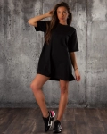 Frappé T-Shirt Dress, Black Color