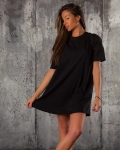 Frappé T-Shirt Dress, Black Color