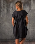 Ella Linen Dress, Black Color