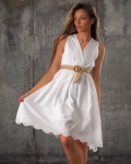 Pistachio Dress, White Color