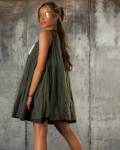 Vetiver Dress With a Corset, Green Color