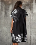 Opposites Attract Shirt Dress, Black Color