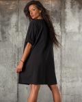 Black Rose Mini Dress, Black Color