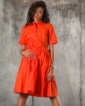 Collection Belted Dress, Orange Color