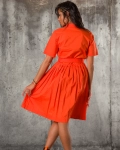 Collection Belted Dress, Orange Color