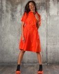 Collection Belted Dress, Orange Color